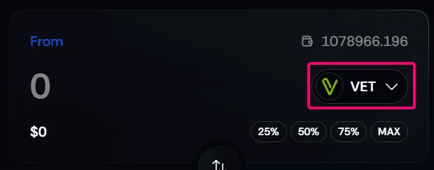 Token selector dialog